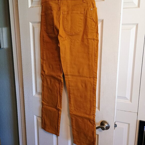 Gloria Vanderbilt Amanda Sz 10, Mustard Yellow, Hi Rise Pants, NWOT, Denim - Picture 2 of 4